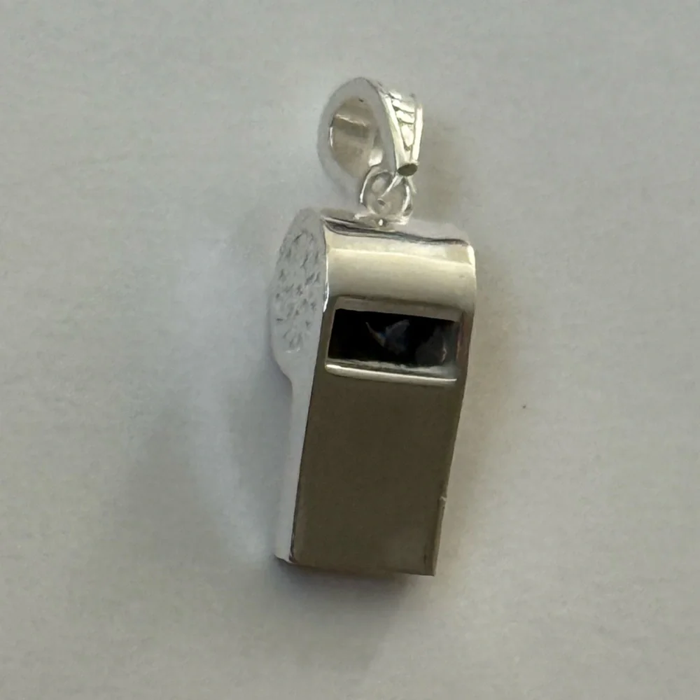 Unisex sound whistle pendant 925 sterling silver